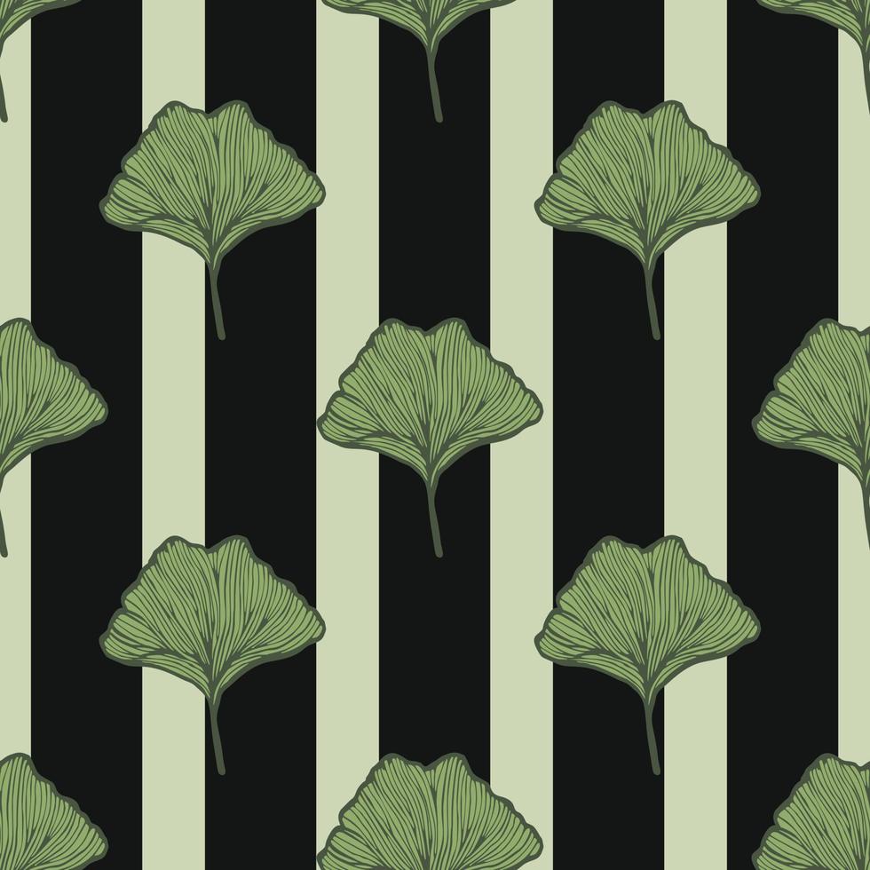 motif harmonieux de feuilles gravées de ginkgo biloba. fond vintage botanique avec feuillage dans un style dessiné à la main. vecteur