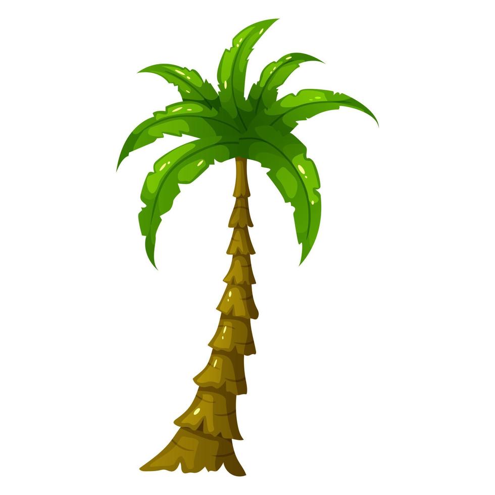 palmier tropical lumineux. arbre tropical. style bande dessinée. vecteur