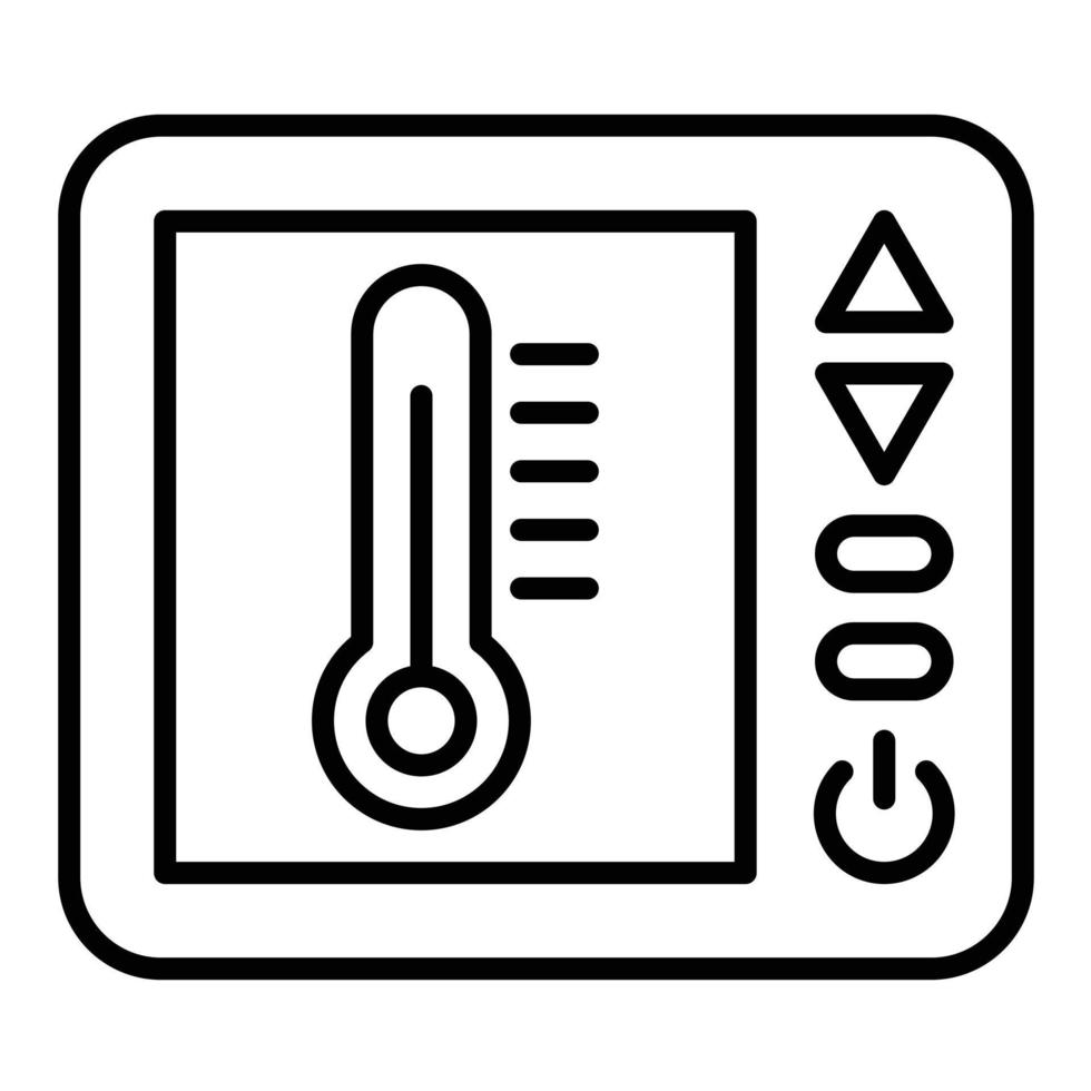 icône de ligne de thermostat vecteur