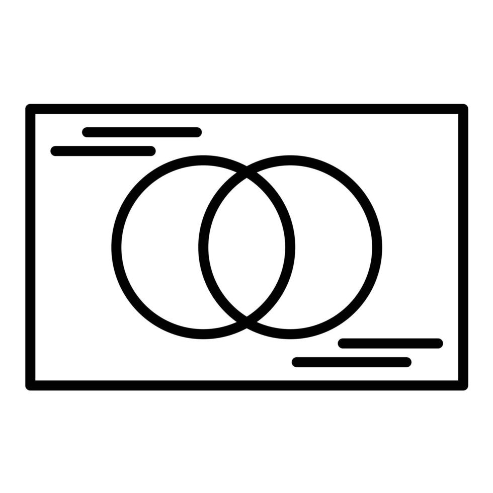 icône de la ligne du diagramme de Venn vecteur