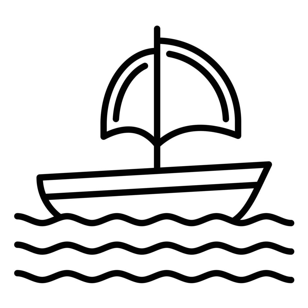 icône de la ligne de voile vecteur