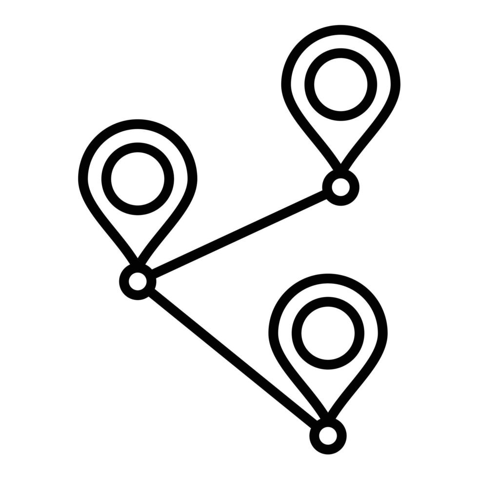 icône de ligne de carte d'itinéraire vecteur