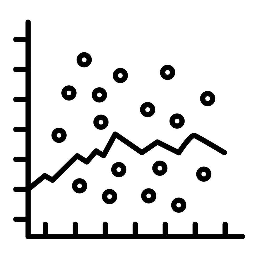 icône de ligne de graphique en nuage de points vecteur