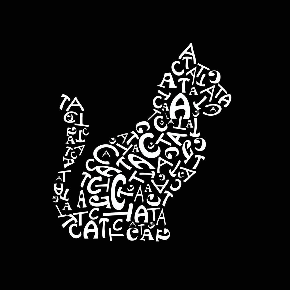 belle typographie de chat vecteur