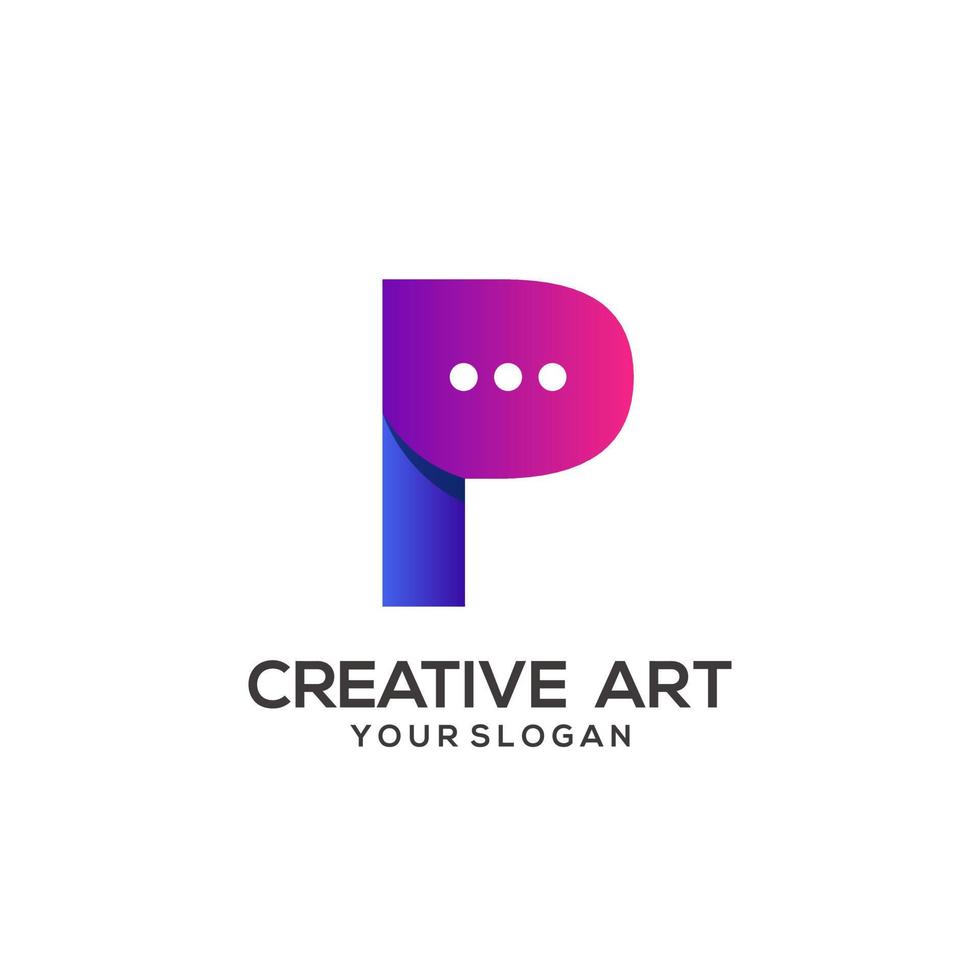 p lettre logo design dégradé coloré vecteur