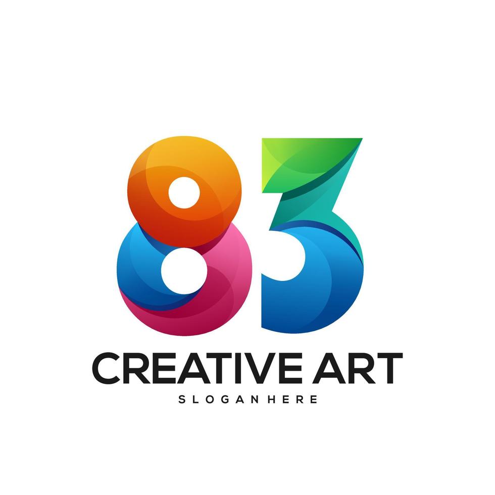 83 logo design coloré dégradé vecteur