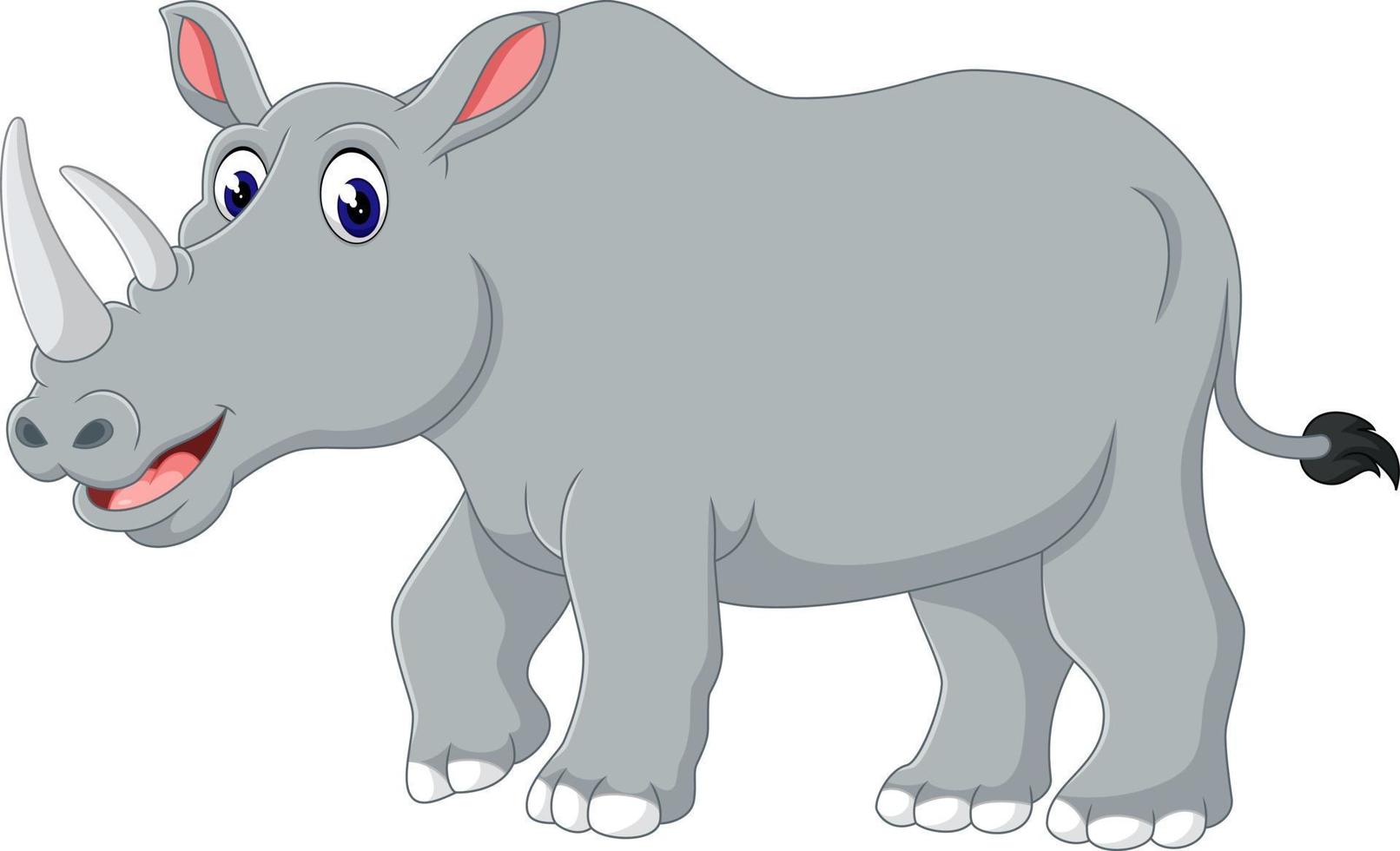dessin animé mignon de rhinocéros vecteur