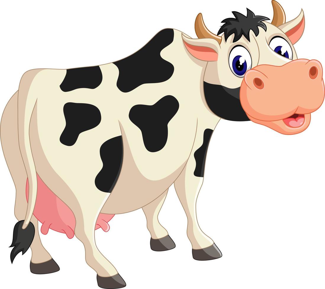 dessin animé mignon de vache vecteur