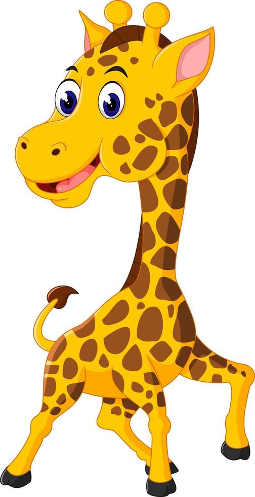 dessin animé mignon girafe vecteur