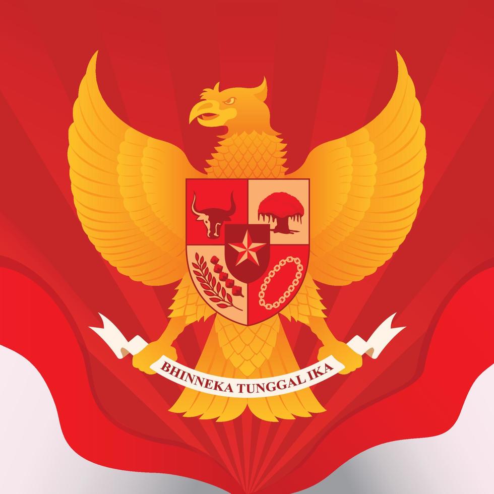 garuda jaune le jour de la pancasila vecteur