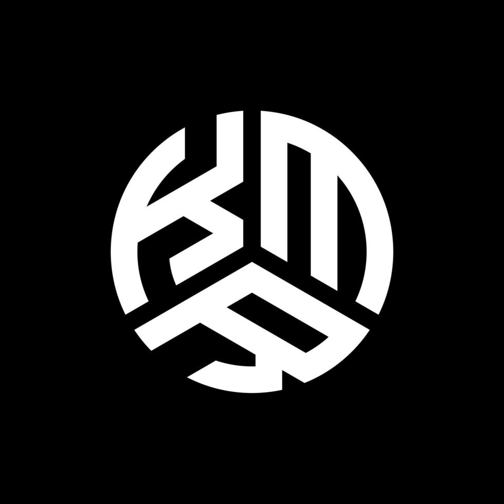 création de logo de lettre kmr sur fond noir. concept de logo de lettre initiales créatives kmr. conception de lettre kmr. vecteur