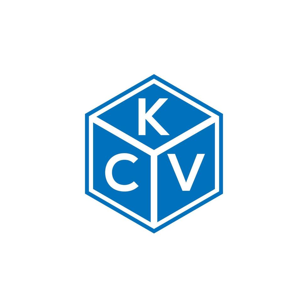 création de logo de lettre kcv sur fond noir. concept de logo de lettre initiales créatives kcv. conception de lettre kcv. vecteur