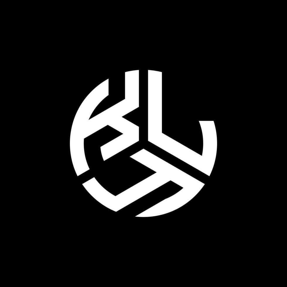 création de logo de lettre kly sur fond noir. concept de logo de lettre initiales créatives kly. conception de lettre kly. vecteur