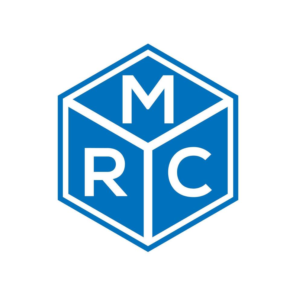 création de logo de lettre mrc sur fond noir. concept de logo de lettre initiales créatives mrc. conception de lettre mrc. vecteur