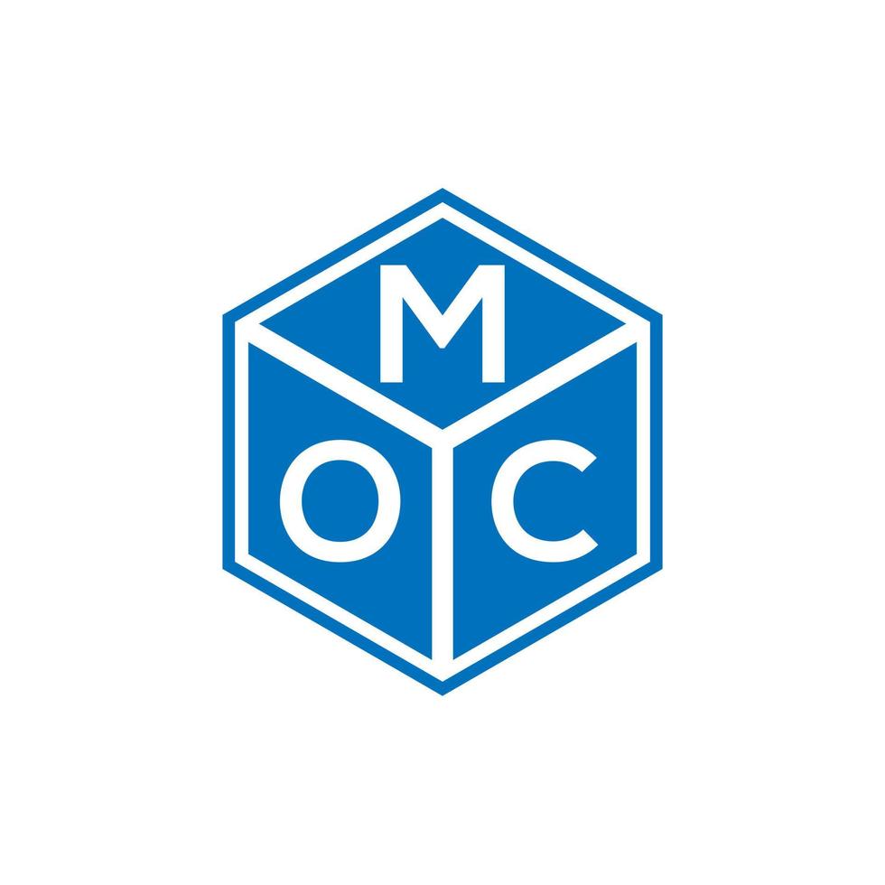 création de logo de lettre moc sur fond noir. concept de logo de lettre initiales créatives moc. conception de lettre moc. vecteur