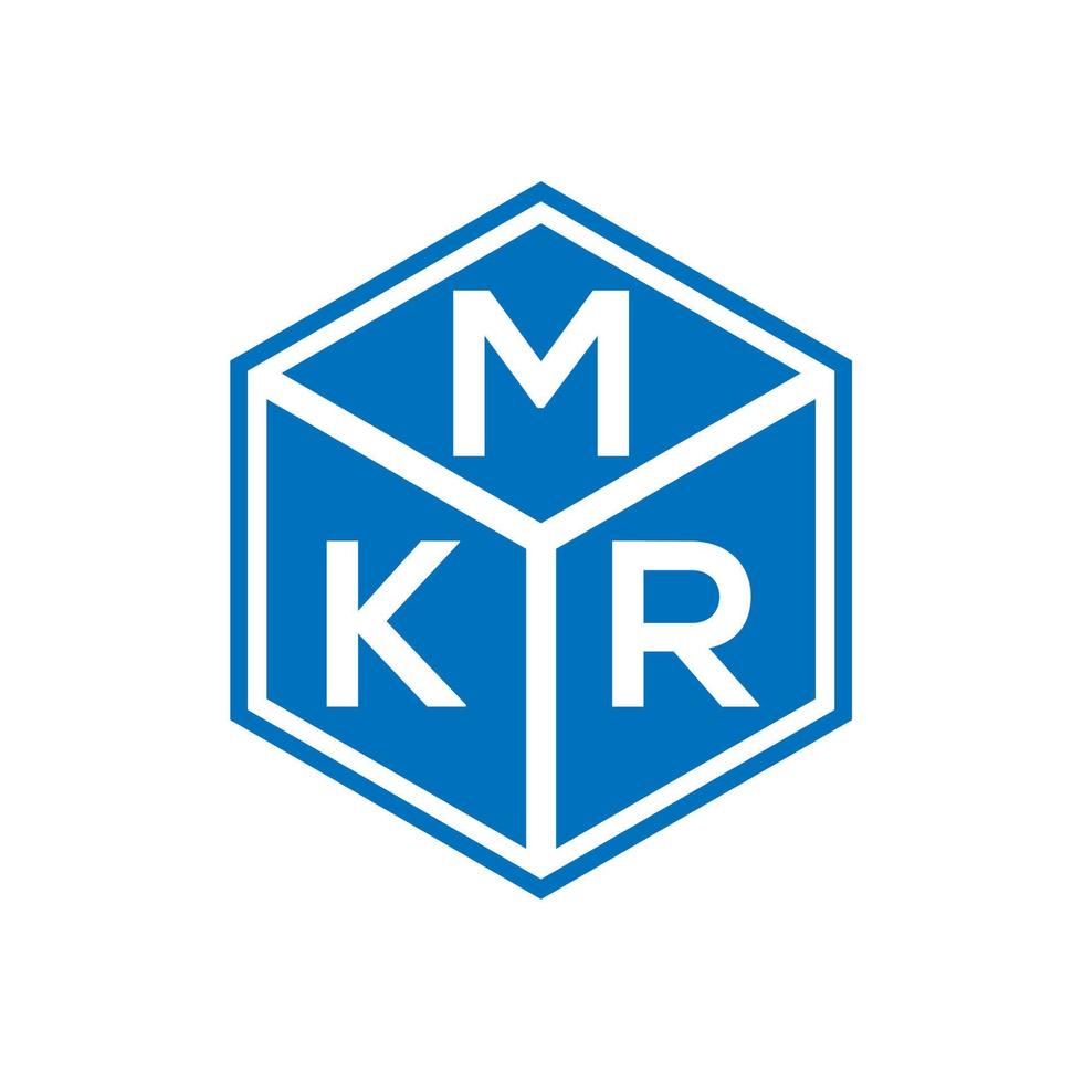 création de logo de lettre mkr sur fond noir. concept de logo de lettre initiales créatives mkr. conception de lettre mkr. vecteur