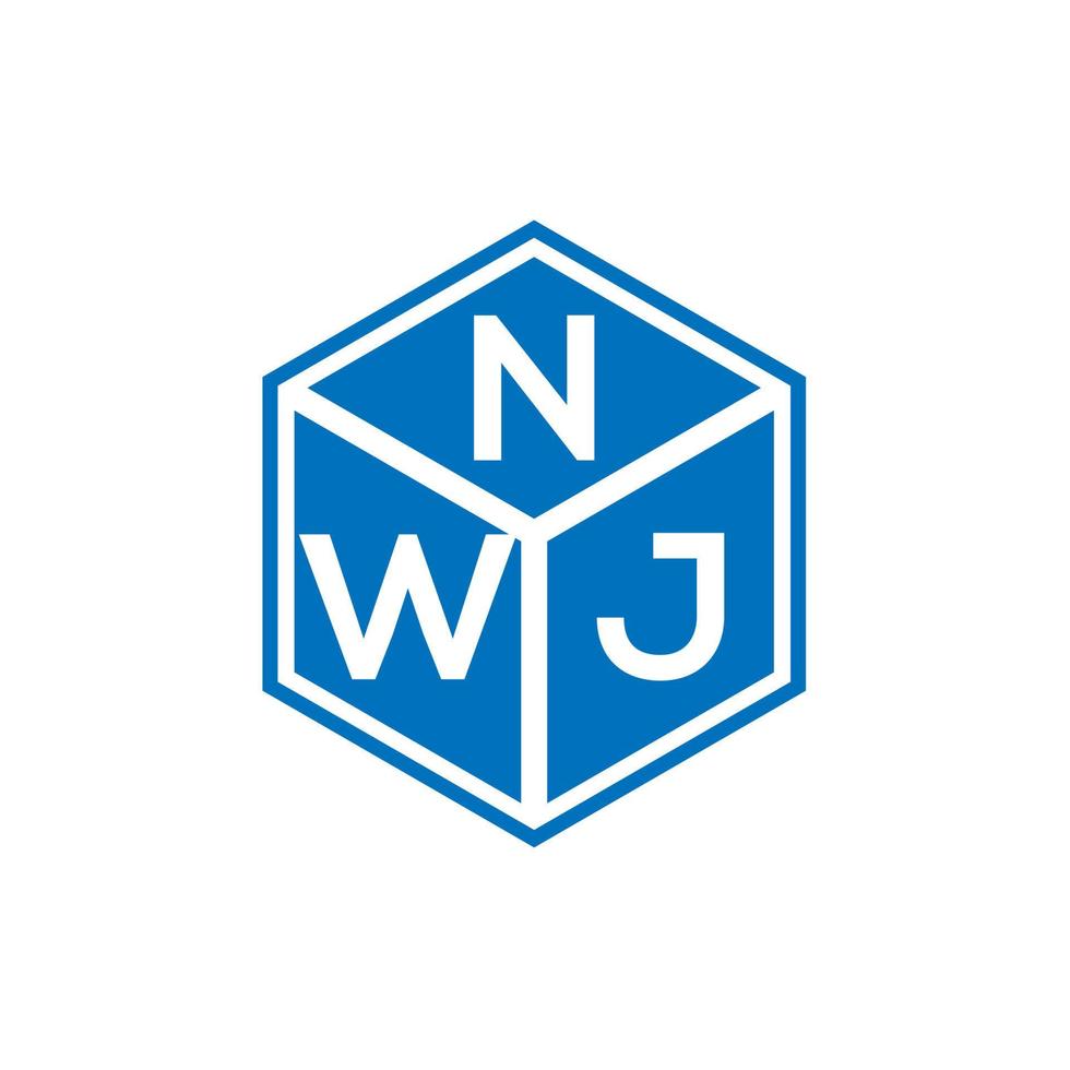 création de logo de lettre nwj sur fond noir. concept de logo de lettre initiales créatives nwj. conception de lettre nwj. vecteur