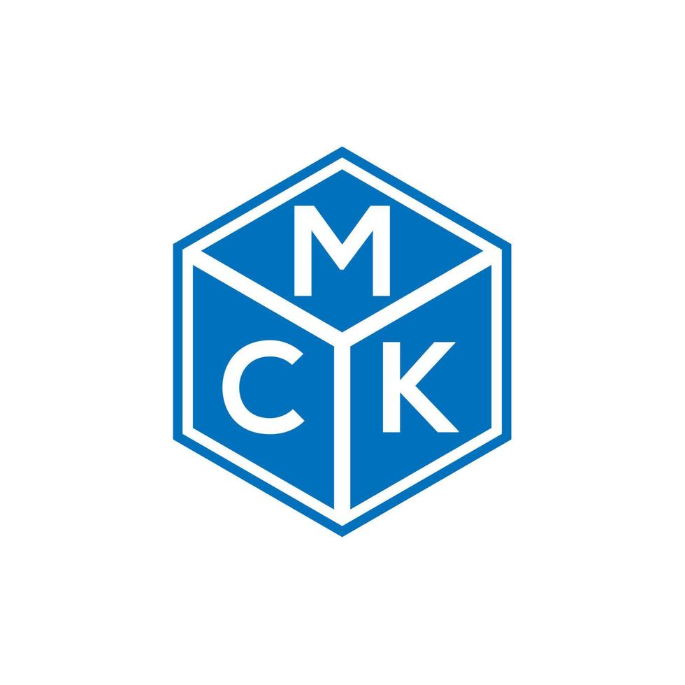 création de logo de lettre mck sur fond noir. concept de logo de lettre initiales créatives mck. conception de lettre mck. vecteur