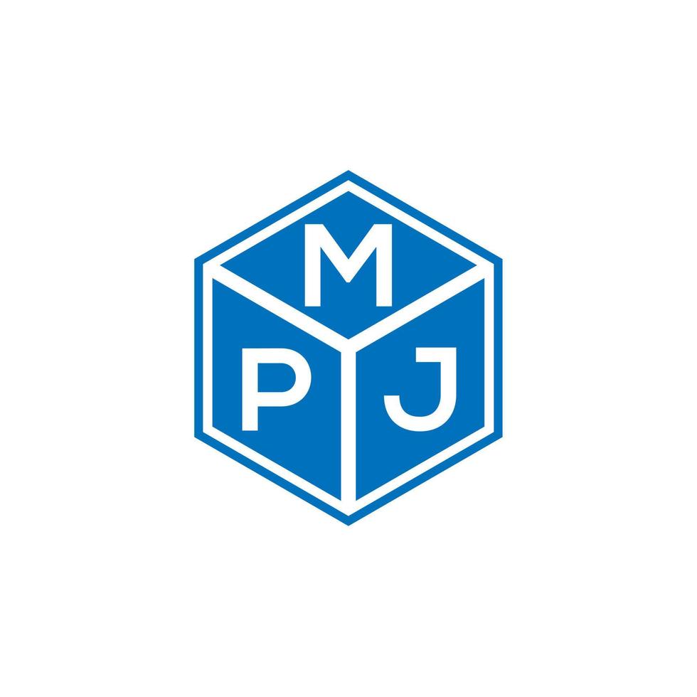 création de logo de lettre mpj sur fond noir. concept de logo de lettre initiales créatives mpj. conception de lettre mpj. vecteur