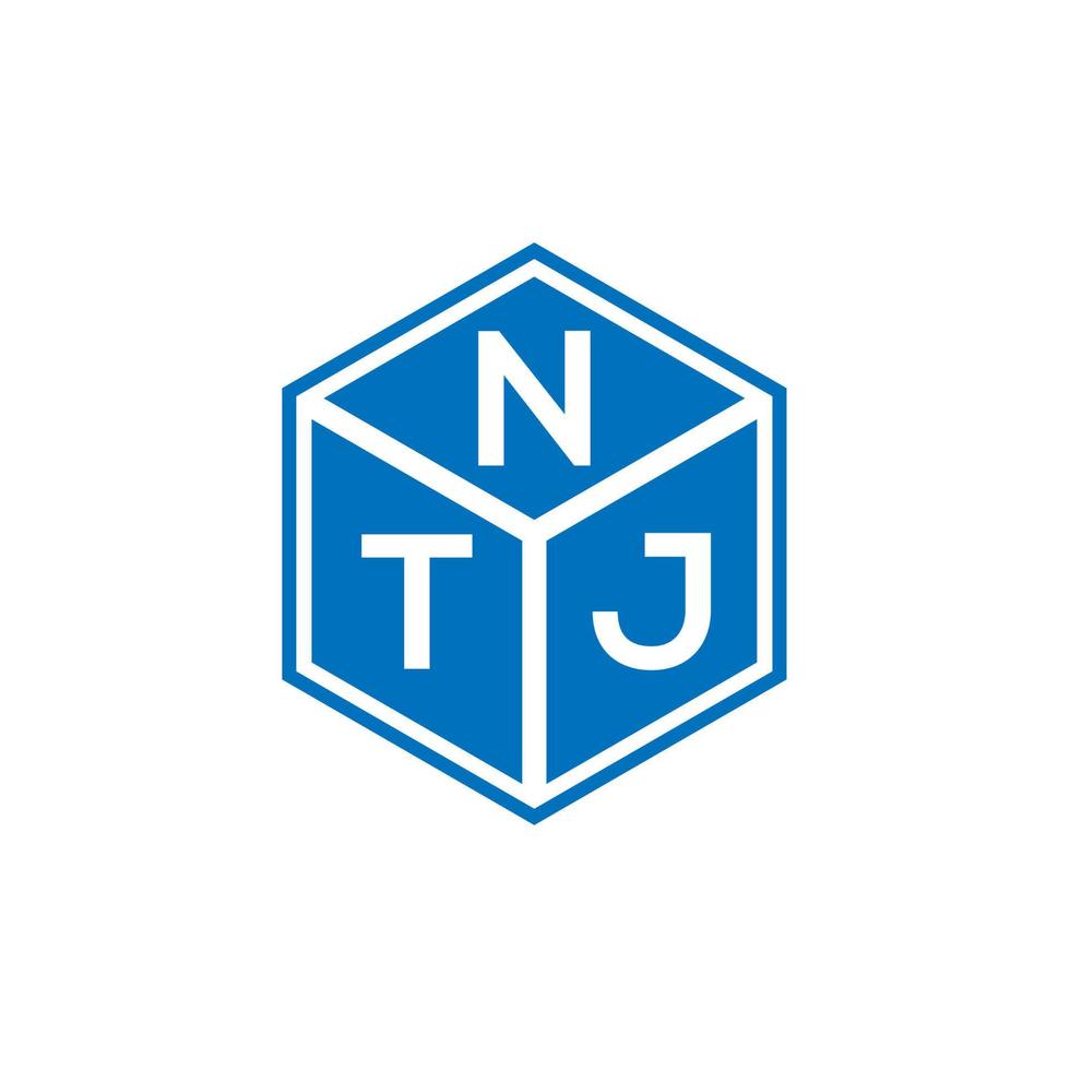 création de logo de lettre ntj sur fond noir. concept de logo de lettre initiales créatives ntj. conception de lettre ntj. vecteur