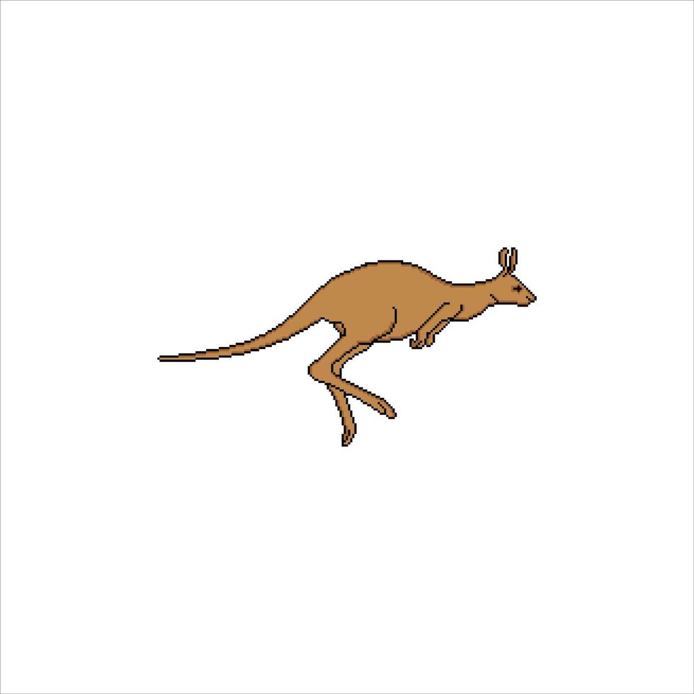 illustration vectorielle pixel art avec kangourou. vecteur