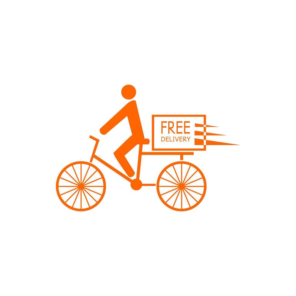 icône de vecteur de livraison de nourriture avec vélo. isolé sur fond blanc.
