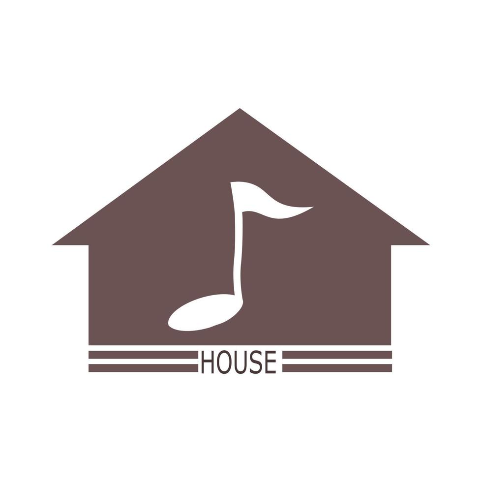 modèle vectoriel d'icône de logo de maison de musique sur fond blanc.