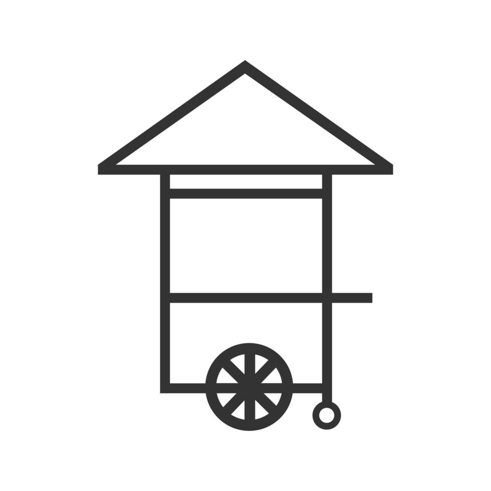 icône de vecteur de décrochage alimentaire avec style de contour. icône de vecteur de décrochage alimentaire isolé sur fond blanc. chariot de nourriture de rue à la mode.