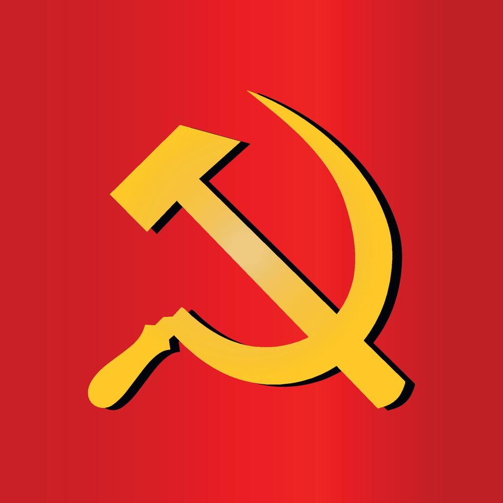 symbole de la faucille et du marteau rouge de l'union soviétique vecteur
