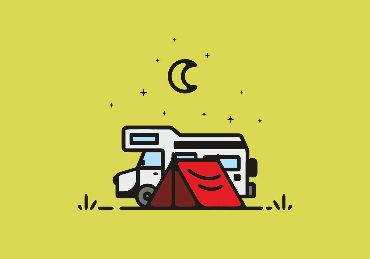 illustration de camping camping car simple vecteur