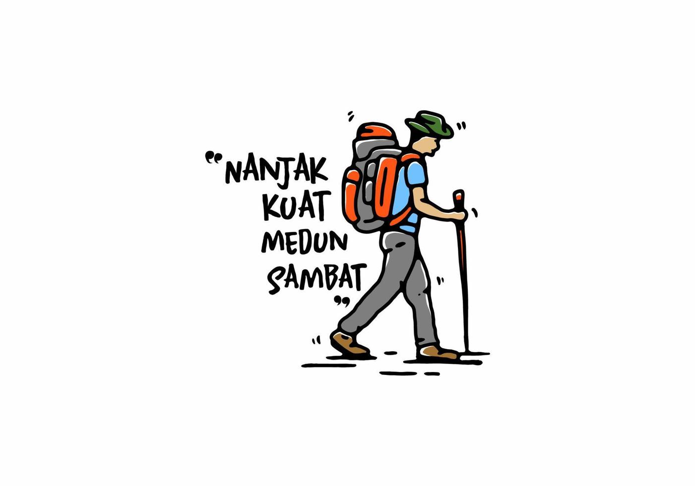 illustration de dessin à la main d'alpiniste vecteur
