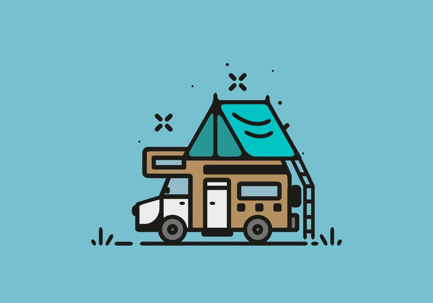 illustration de camping camping car simple vecteur