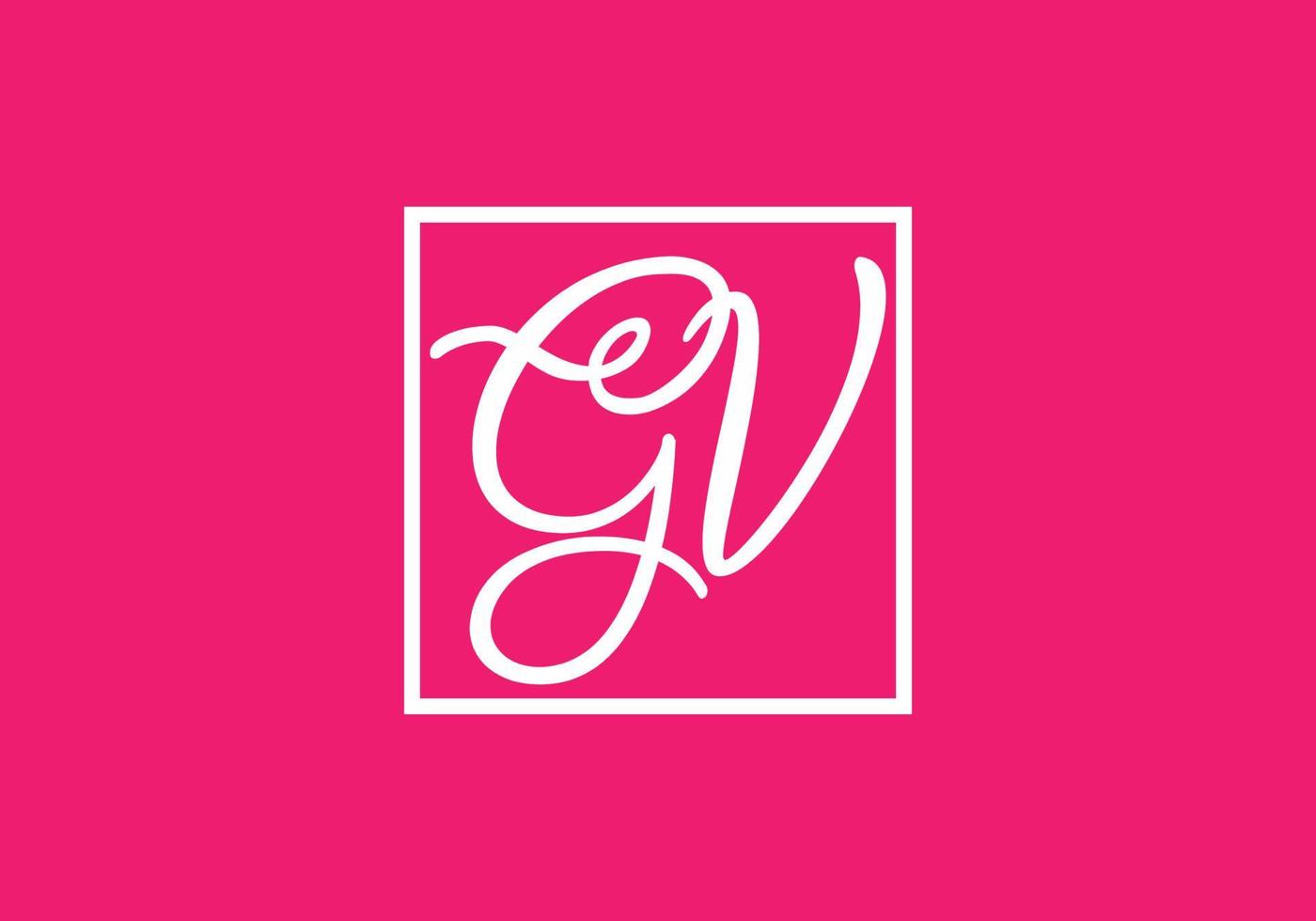 logo de lettre initiale gv blanc rose vecteur