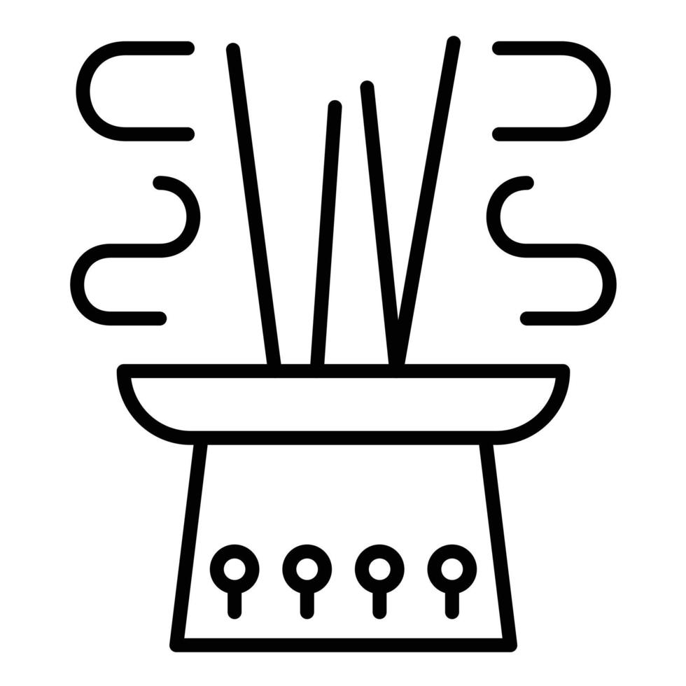 icône de ligne de bâtons d'encens vecteur