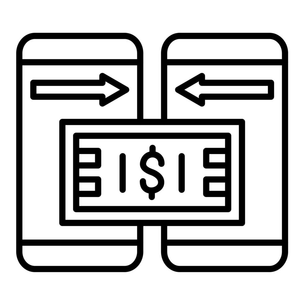 icône de ligne de transfert d'argent vecteur