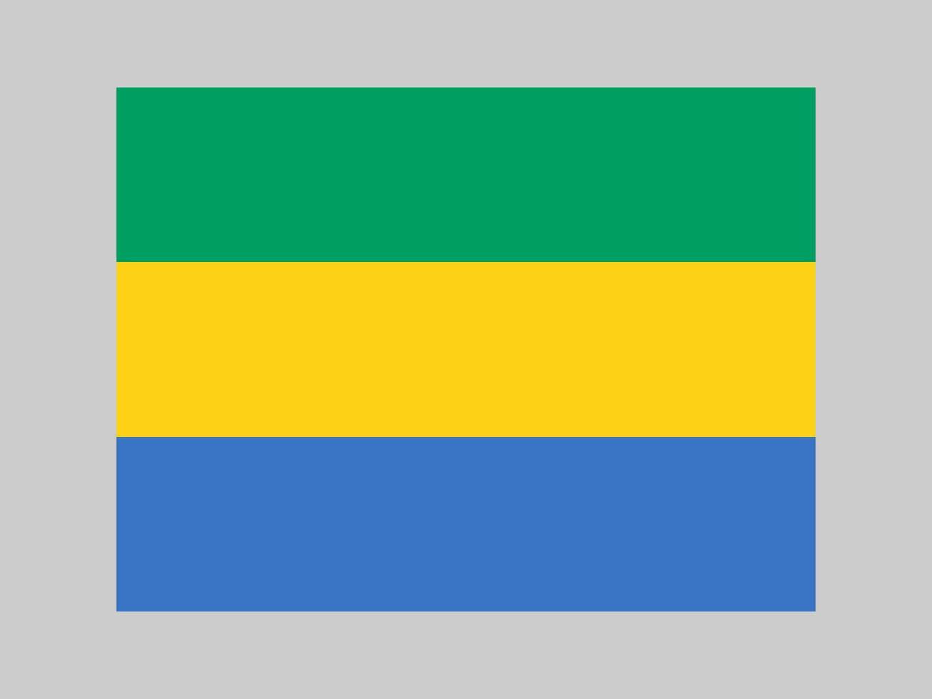 drapeau du gabon, couleurs officielles et proportion. illustration vectorielle. vecteur