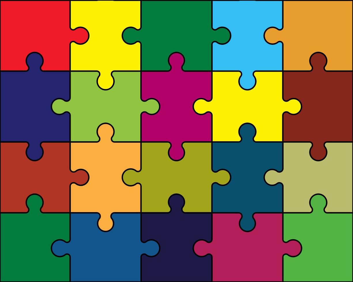 fond de puzzle de différentes couleurs vecteur