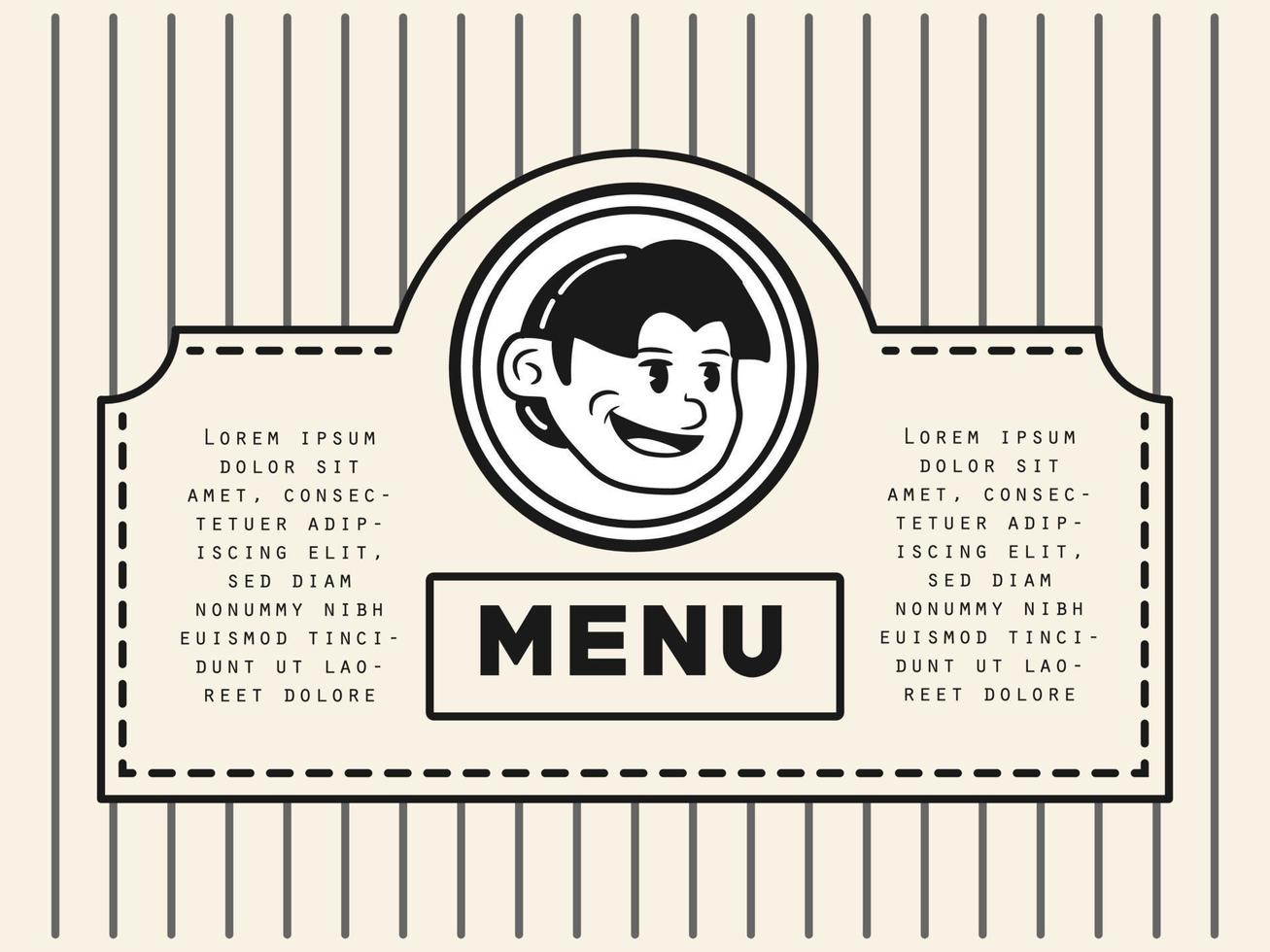 illustration de conception de menu vintage conception de mascotte vecteur