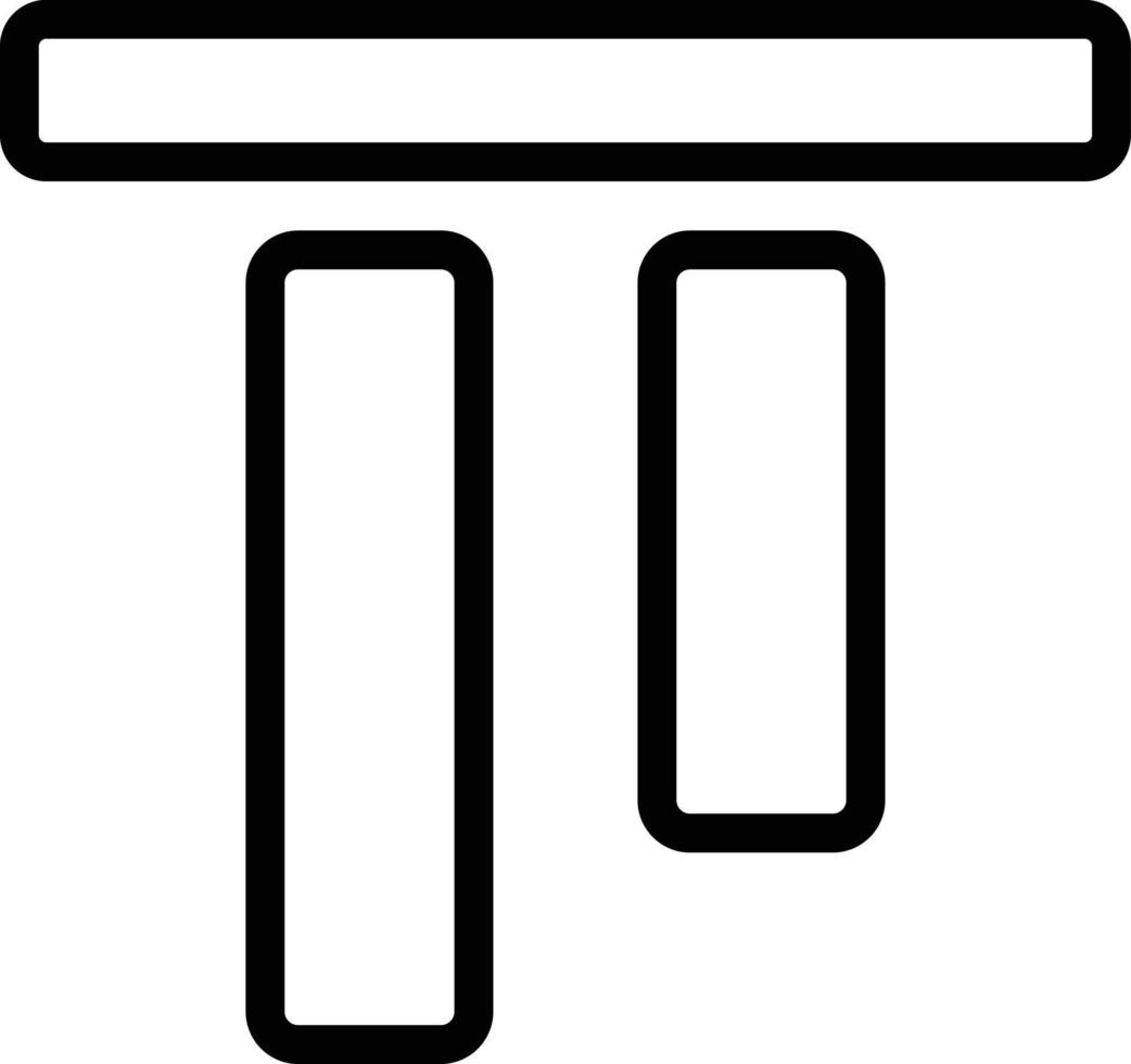 illustration de conception d'icône de vecteur d'alignement supérieur