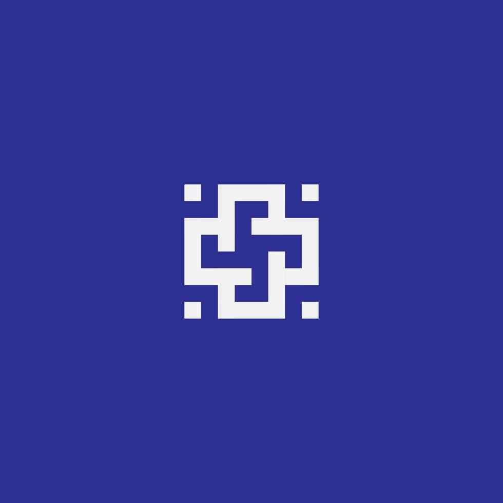 logo de roue de code, ce concept est fabriqué à partir de la forme d'un moulinet et d'un code qr, icône monogramme carré vecteur