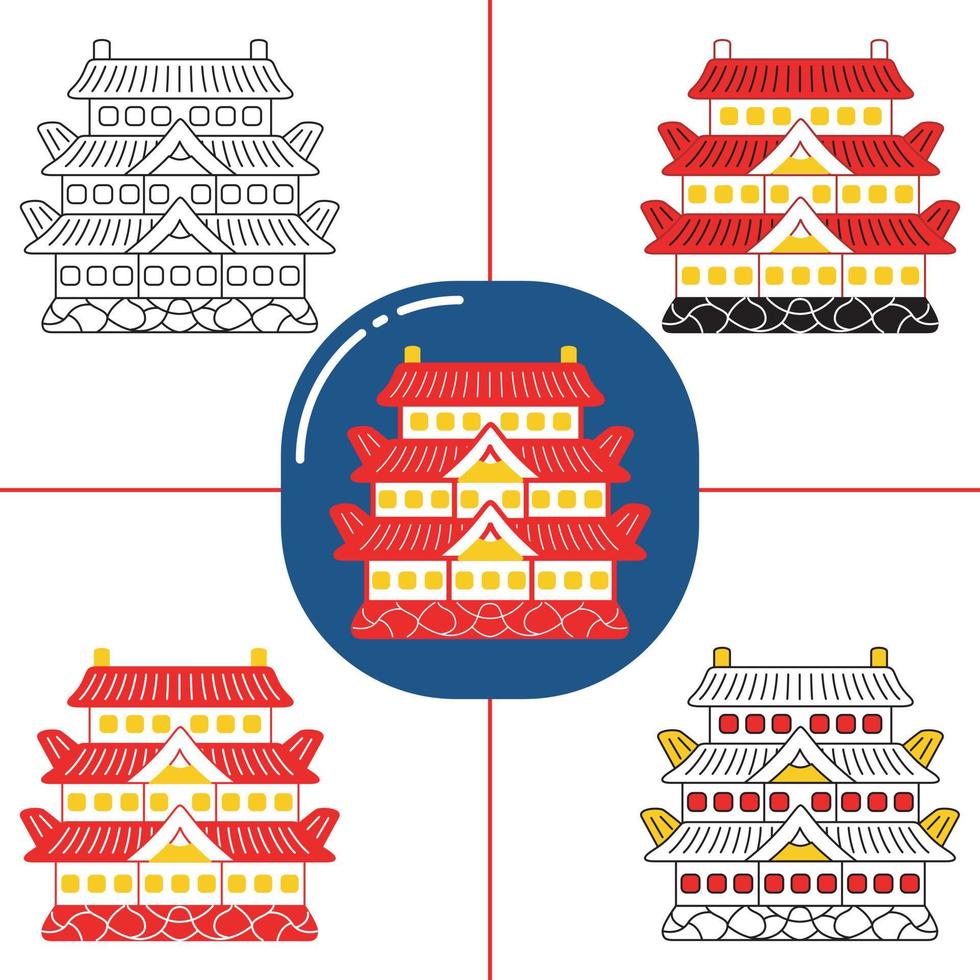 temple du japon dans un style design plat vecteur