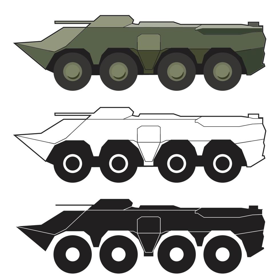 conception de vecteur de vue latérale de véhicule blindé de transport de troupes