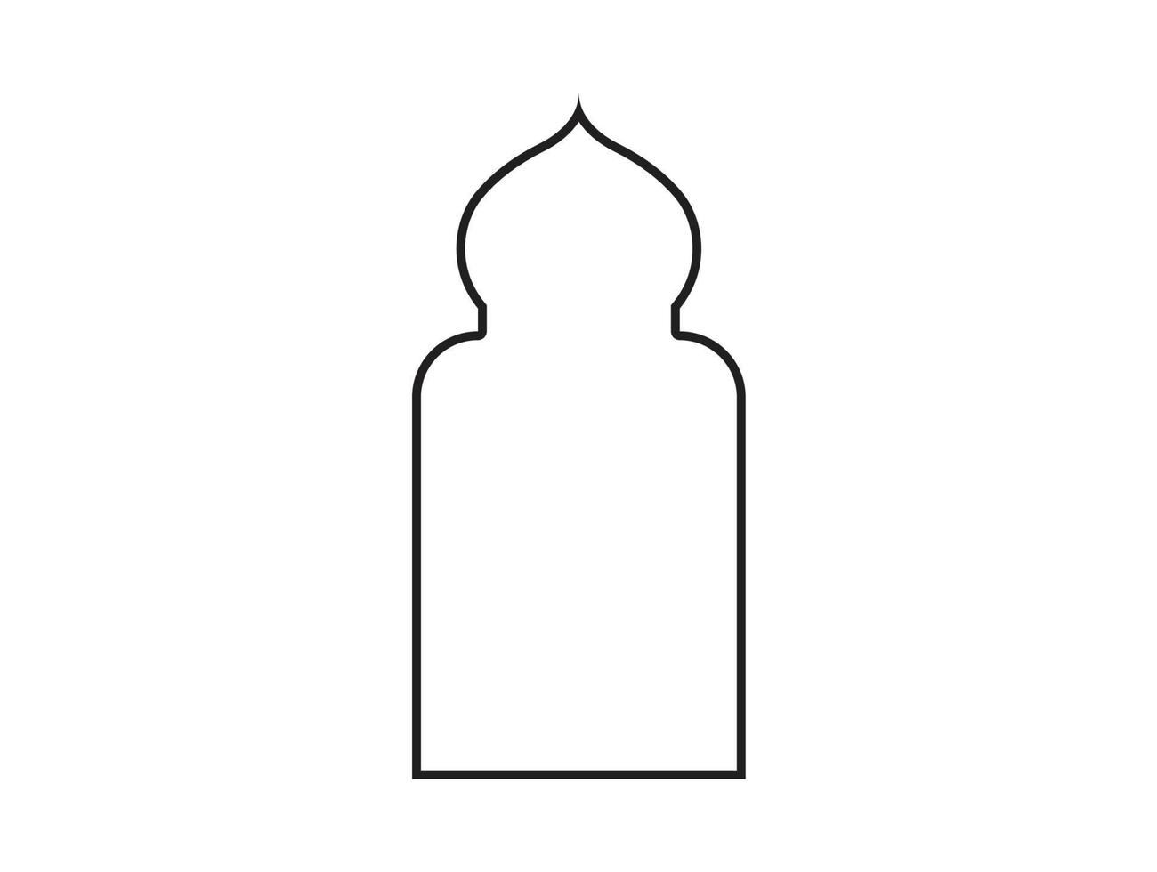 symbole arabe de la fenêtre et des portes de l'arc islamique isolé vecteur