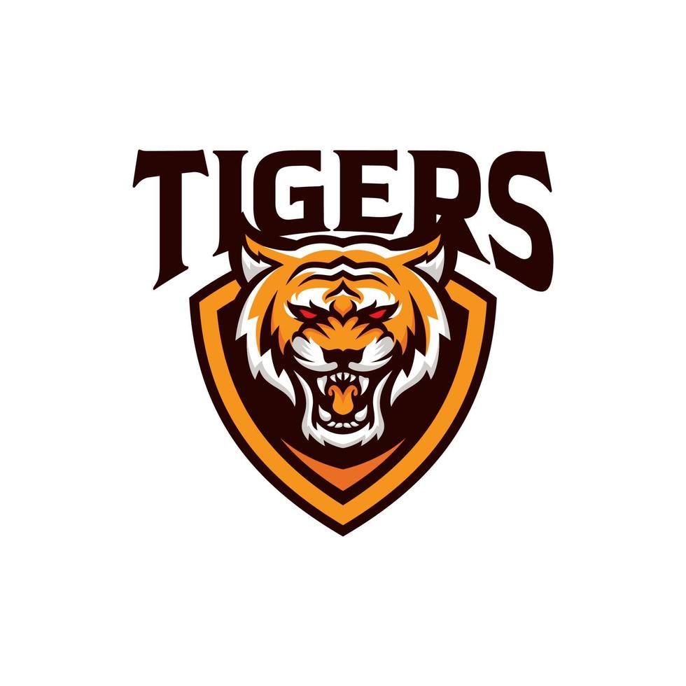 illustration de la tête de tigre pour le logo des sports et des jeux vecteur