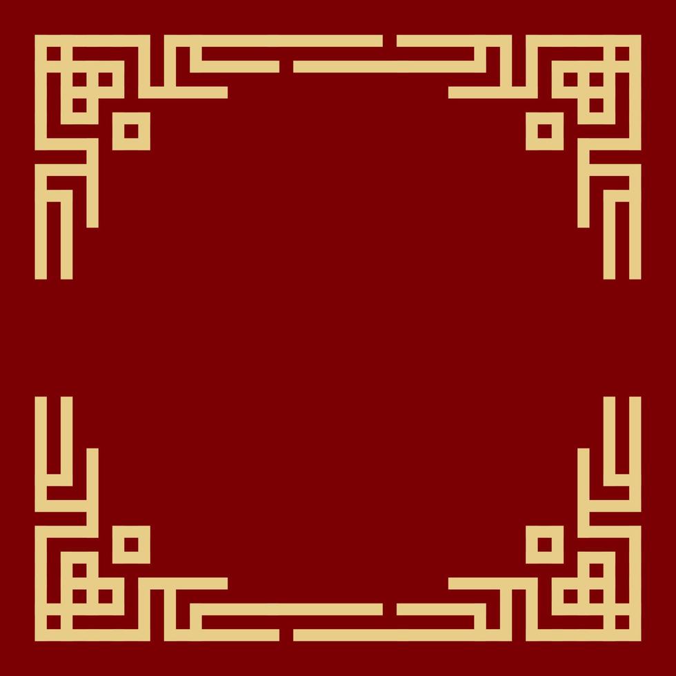 vecteur de bordure de style chinois avec couleur or