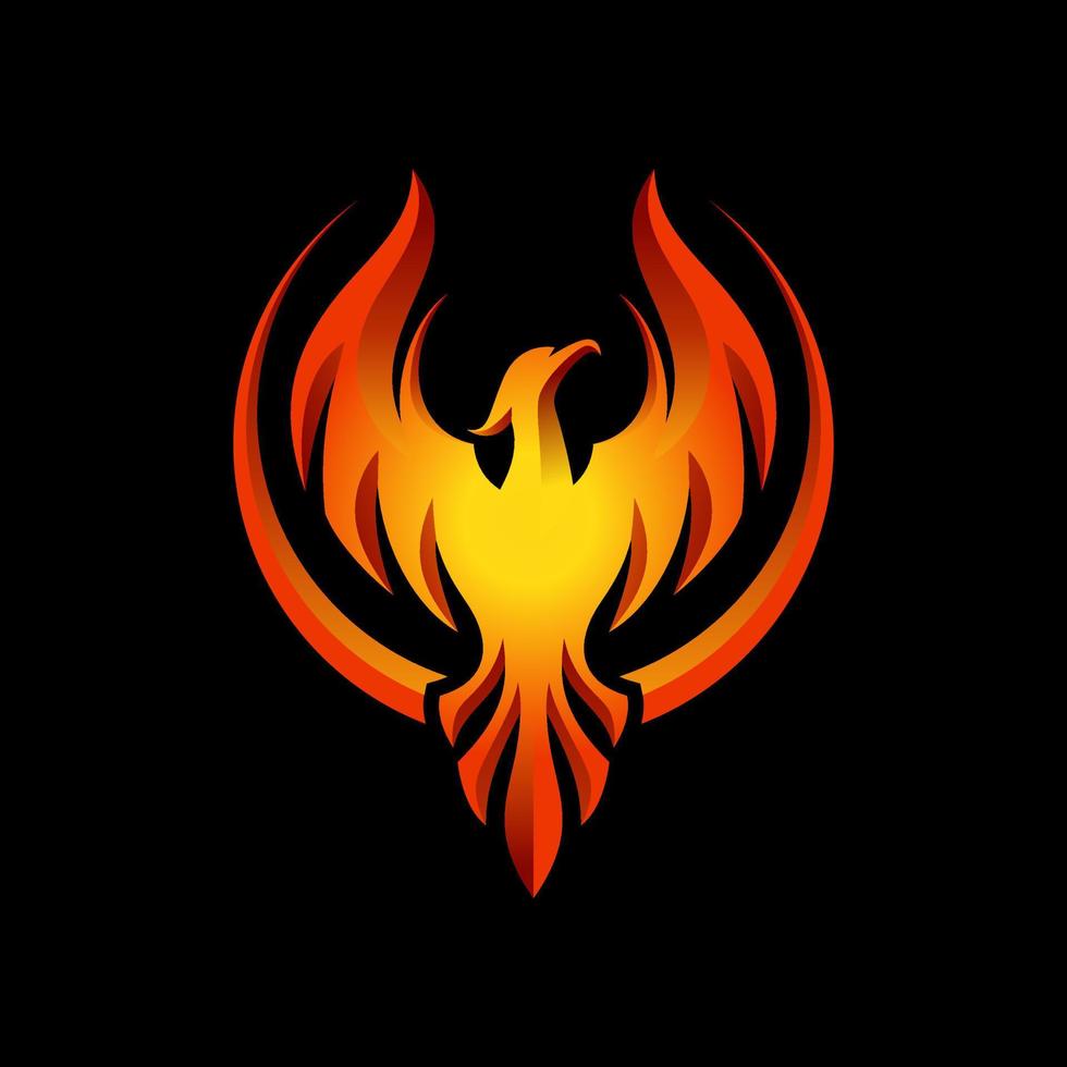 modèle de vecteur de conception de logo abstrait oiseau de feu phoenix volant