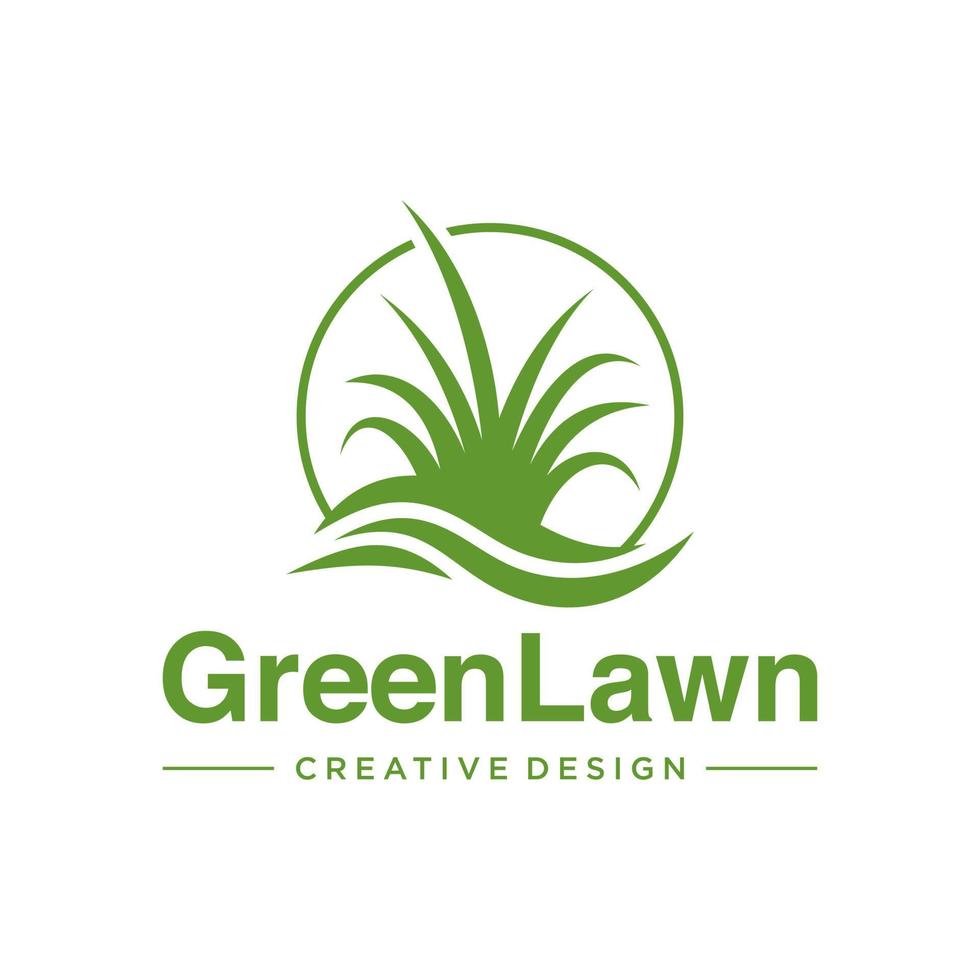 logo d'entretien des pelouses. modèle vectoriel de logo de services de pelouse