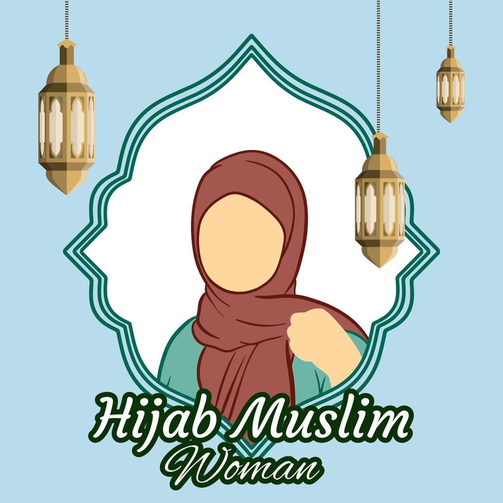 conception de modèle de fille musulmane hijab vecteur