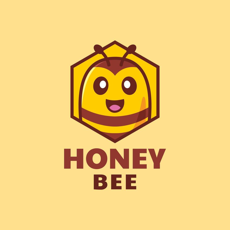 création de logo d'abeille de dessin animé vecteur