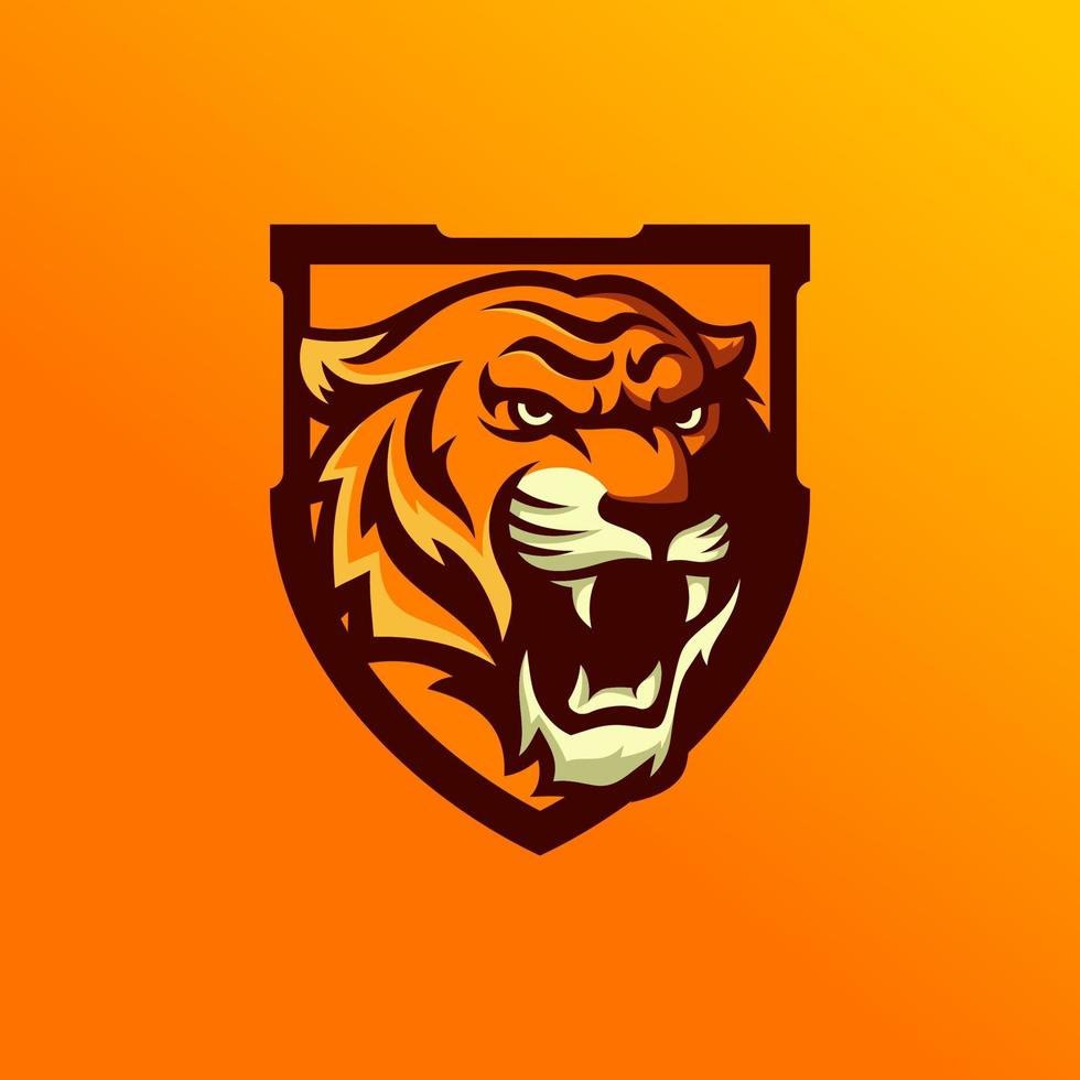 illustration de la tête de tigre pour le logo des sports et des jeux vecteur